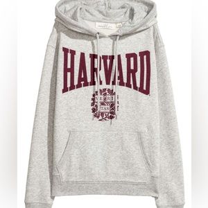 Women’s Grey Harvard print hoodie S
